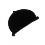 Black Wool Reefer Cuff Sailor Beanie Traclet