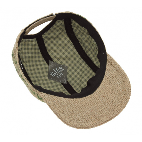 5-panel Strapback Cap Ristretto Jute - ReHats 5-panel Strapback Cap Ristretto Jute - ReHats