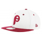 New Era - Red & White Cotton FLock Logo Snapback Cap