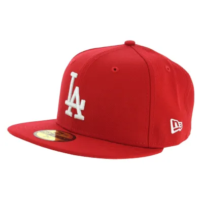 Casquette Fitted Basics LA Dodgers Laine Rouge - New Era Reference : 6858 | Chapellerie Traclet