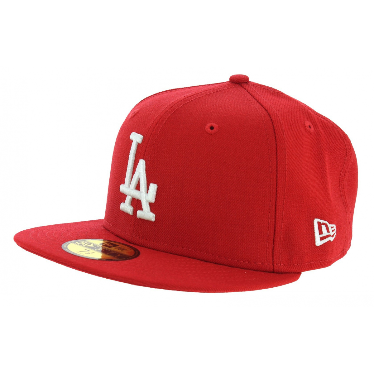 Fitted Cap Basics LA Dodgers Wool Red New Era Reference 6858 Chapellerie Traclet