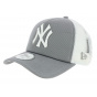 Clean Snapback Trucker Cap Gray NY Cotton - New Era