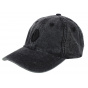 Black Denim Cotton Stoner Strapback Cap - Official