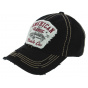Black Cotton American Classic Strapback Cap - Kbthos