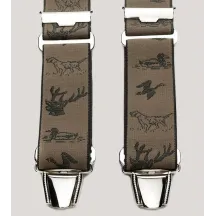 Beige Hunting Harness Suspenders - Animal Pattern Reference: 7508 | Chapellerie Traclet