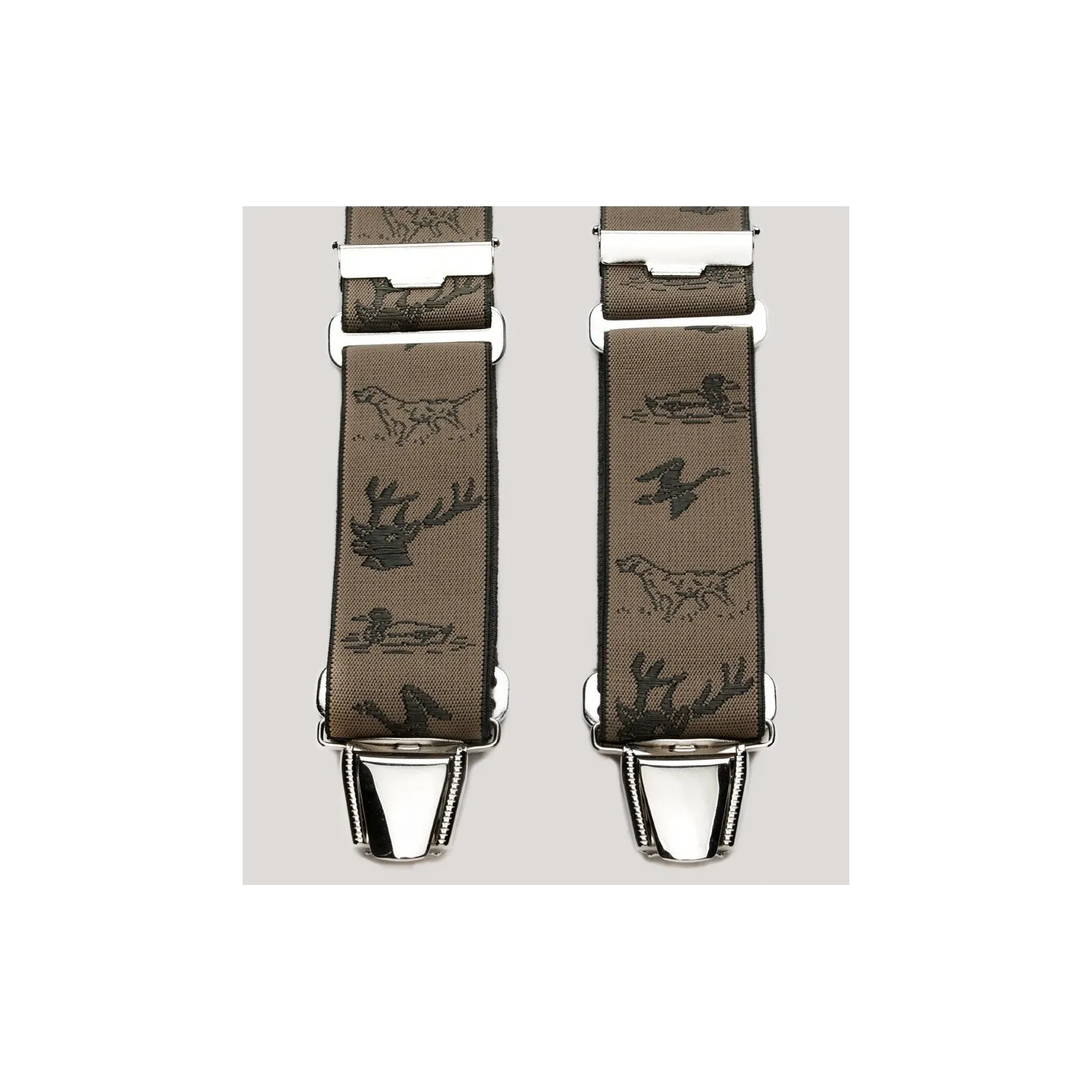Beige Hunting Harness Suspenders - Animal Pattern Reference: 7508 | Chapellerie Traclet