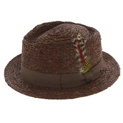 Brown Arbor Raffia Fedora Hat - Brixton Reference: 2589 | Traclet Hat Shop