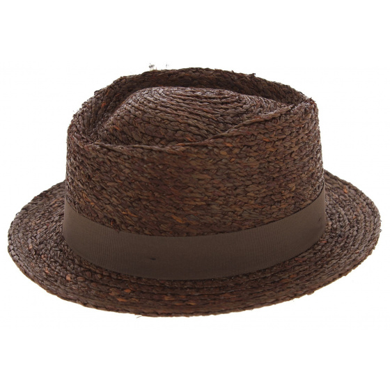 Brown Arbor Raffia Fedora Hat - Brixton Brown Arbor Raffia Fedora Hat - Brixton