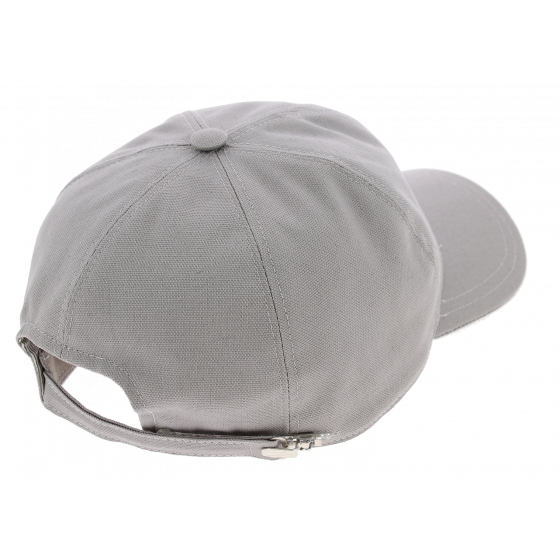Akil Strapback Baseball Cap Light Grey Linen Akil Strapback Baseball Cap Light Grey Linen