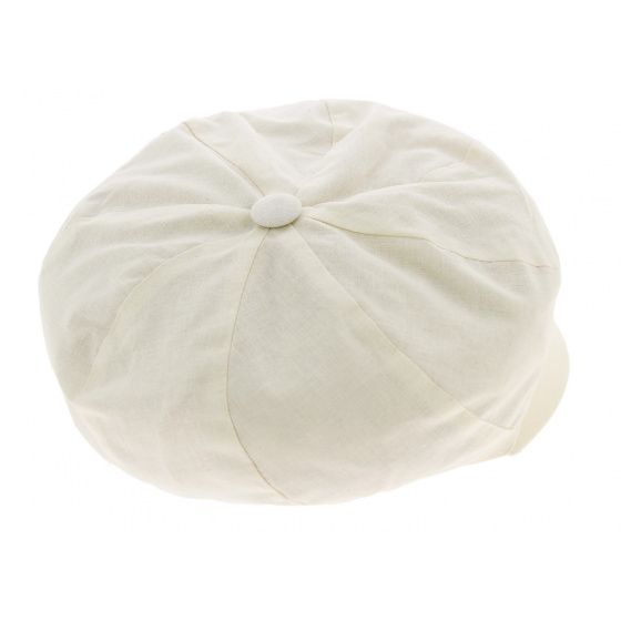 White Cotton Catania Newsboy Cap - Traclet