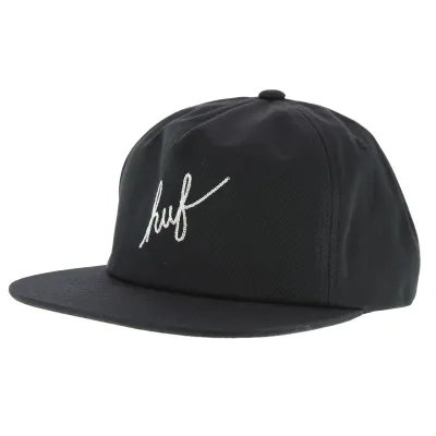 Casquette Snapback Script Coton Noir - Huf Reference : 651 | Chapellerie Traclet