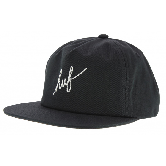 Snapback Cap Script Cotton Black - Huf