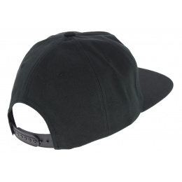 Black Cotton Script Snapback Cap - Huf