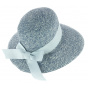 Summer Wide-Brimmed Valencia Sky Blue Paper Straw Hat - Marone