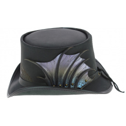 Chapeau Haut de Forme Draco Cuir Noir - Head'n Home