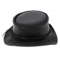 Black Leather Marlow Half Top Hat - Head'N Home