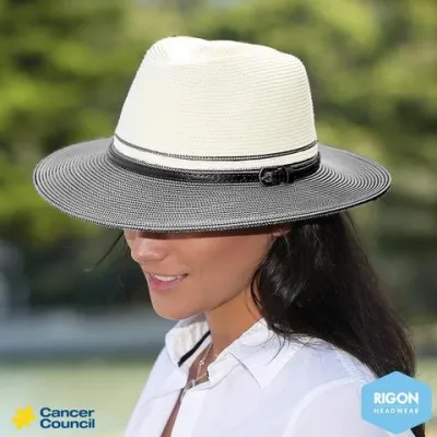 White / Black Two-Tone Heritage Traveler Hat - Rigon Headwear Reference: 7507 | Traclet Hat Shop