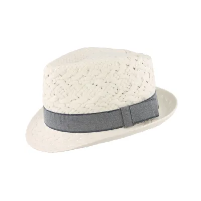 Chapeau Trilby Cliff Pain blanc Reference : 4755 | Chapellerie Traclet