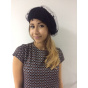 Black veiled beret