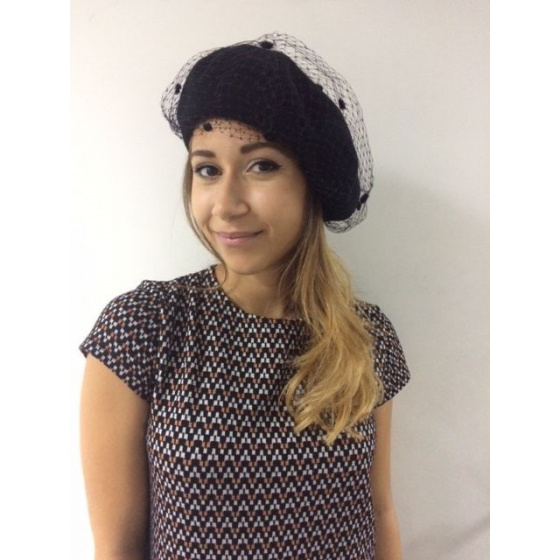 Beret voilette noir