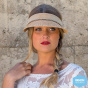 Beige Bling Suede Visor Natural Fibers - Rigon Headwear