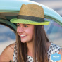 Natural Fiber Green Block Trilby Hat - Rigon Headwear