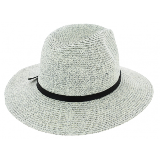 Chapeau Traveller Valencia Paille Papier Blanc & Gris - Marone Chapeau Traveller Valencia Paille Papier Blanc & Gris - Marone