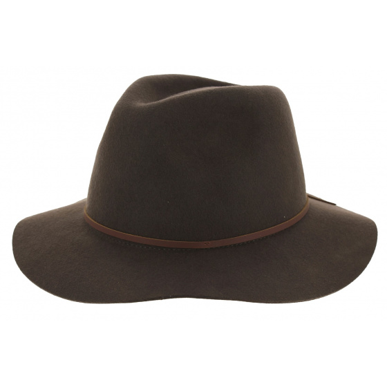 Brown Wool Felt Wesley Traveller Hat - Brixton
