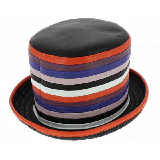 Chapeau Haut de Forme Nappa Cuir Multicolore - Traclet Chapeau Haut de Forme Nappa Cuir Multicolore - Traclet