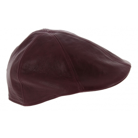 Plum Leather Invecchiata Curved Cap - Traclet