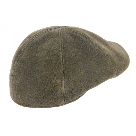 Invecchiata Aged Leather Flat Cap - Traclet