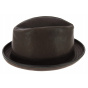 PorkPie Winston Brown Leather Hat - Traclet