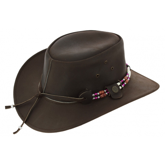 Brown Leather Indiana Traveller Hat - Aussie Apparel