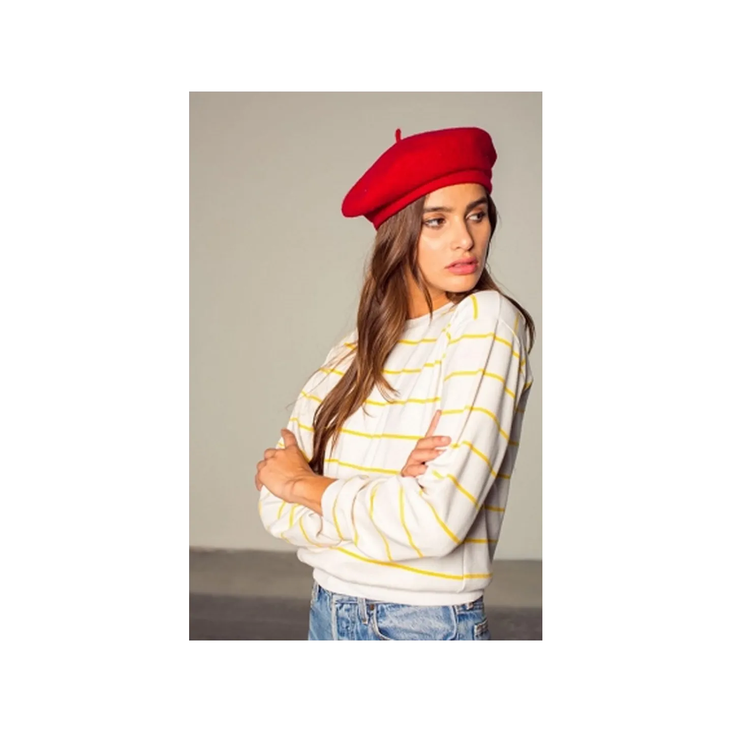 Red Wool Audrey Beret - Brixton Reference: 2953 | Traclet Hat Shop