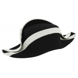 Second Empire Prefect Style Bicorn Hat Wool Felt