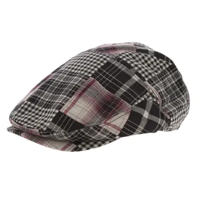 Casquette Plate Brit Coton Noir & Beige - Aussie Apparel Reference : 4071 | Chapellerie Traclet