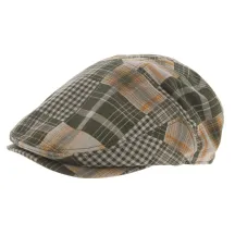 Casquette Plate Brit Coton Vert & Beige - Aussie Apparel Reference : 3474 | Chapellerie Traclet