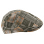 Brit Flat Cap Cotton Green & Beige - Aussie Apparel