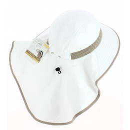 Beige High Protection Neck Cover Hat - Soway
