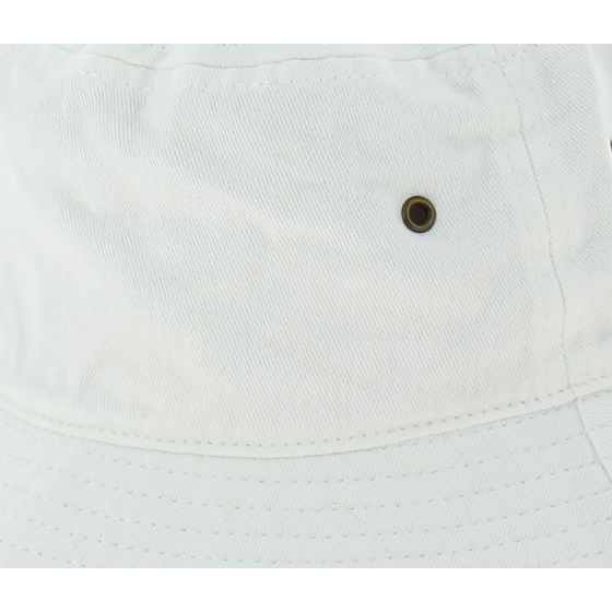 White Cotton Beachball Ros Bucket Hat - Traclet