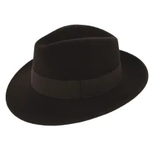 Waterproof Felt Wool Fedora Hat Vanador Brown - Traclet Reference: 7216 | Traclet Hatters