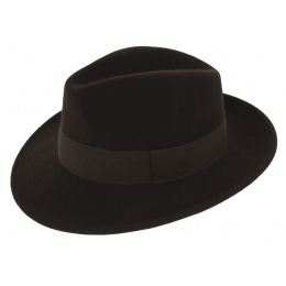 Waterproof Felt Wool Fedora Hat Vanador Brown - Traclet