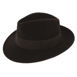 Borsalino véritable chapeau homme en feutre de poil de lièvre noir