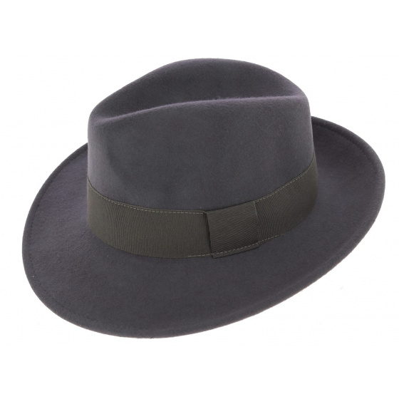 Waterproof Wool Felt Fedora Hat Vanador Anthracite - Traclet