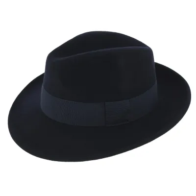 Chapeau Fédora Feutre Laine Imperméable Vanador Marine - Traclet Reference : 3154 | Chapellerie Traclet