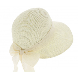 Casquette Visière Assouan Paille Papier Blanc - Traclet