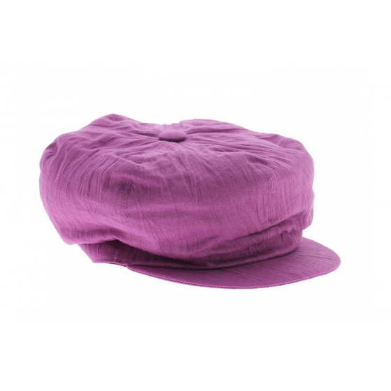 Fuchsia linen newsboy Liberty cap