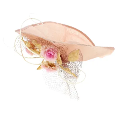 Chapeau Haute Couture Millinery Chanvre Pêche - Eugenia Jiménez Reference : 7406 | Chapellerie Traclet
