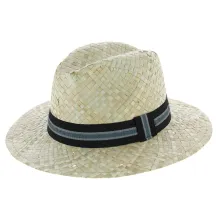 Chapeau Traveller Gardener Paille Ruban noir gris Reference : 7539 | Chapellerie Traclet