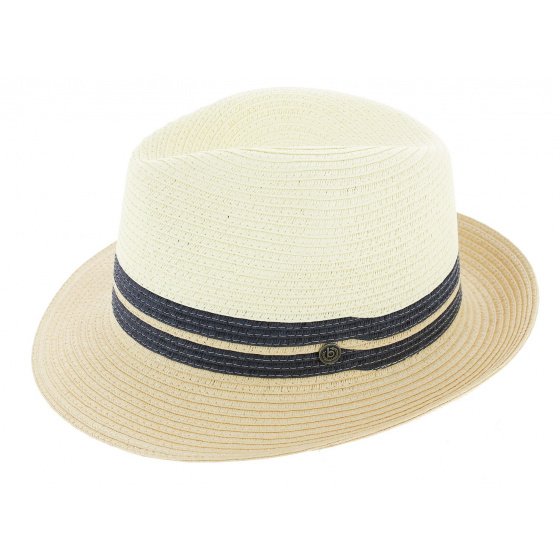 Natural Paper Straw Trilby Royale Hat - Bugatti